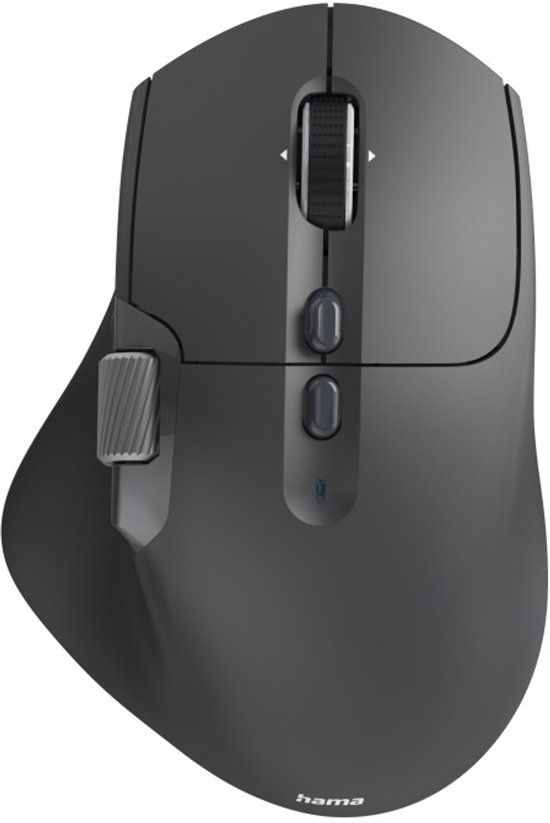 Hama WM-900 - Optische draadloze muis - 10 knoppen - 2.4 GHz RF & BT - Stil - Oplaadbaar - Zwart