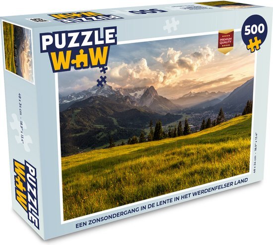 MuchoWow Puzzel Een zonsondergang in de lente in het Werdenfelser Land - Legpuzzel - Puzzel 500 stukjes - Sinterklaas cadeautjes - Sinterklaas voor grote kinderen