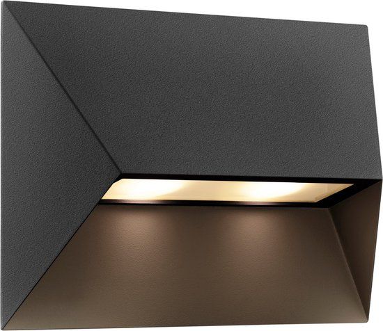 Nordlux Pontio 27 Outdoor Wandlamp - Zwart - GU10 - 2 Lichtpunten - IP54 - Aluminium