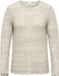 ONLY CARMAKOMA CARELKE LS PULLOVER KNT Trui Dames Gebreid Katoen/Polyester Effen Ronde Hals Lange Mouw Herfst/Winter Curve Grote Maten S-42/44 Ecru
