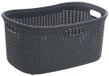 5five Wasmand van rotan gevlochten - antraciet - kunststof - 40 liter - 59 x 38 x 27 cm