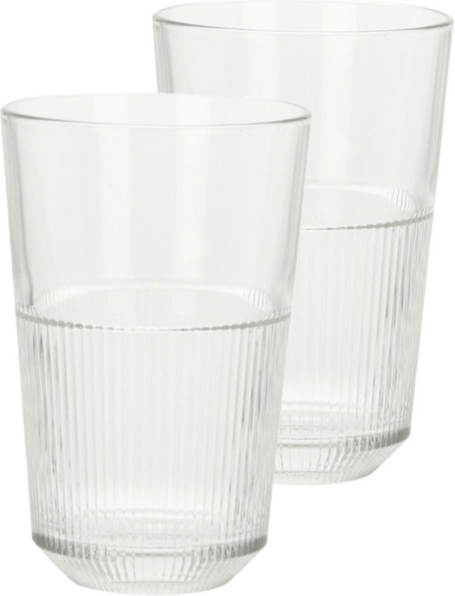 Excellent houseware Drinkglazen - 8x - transparant - 360 ml - 8x13 cm