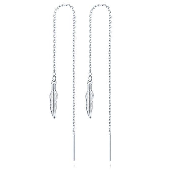 Cilla Jewels Lookinggoodtoday Ketting Oorhangers Dames met Blad Zilverkleurig van Edelstaal