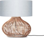 GOOD&MOJO Tafellamp Kalahari - Lichtgrijs/Rotan - Ø47cm - Modern