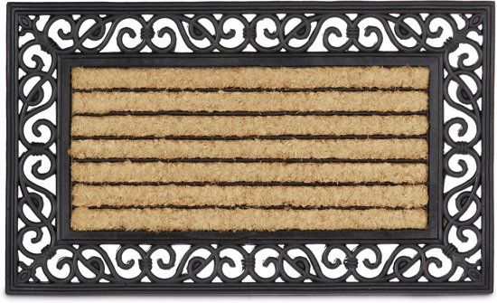 Relaxdays deurmat kokos 75x45 cm - kokosmat schoonloopmat kokosdeurmat voetmat
