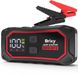 Brixy Jumpstarter pour voiture - 2200A / 16.000 mAH - Aide au démarrage 4-en-1 - Lampe de poche LED, feu de détresse SOS et batterie externe - Rouge/Noir