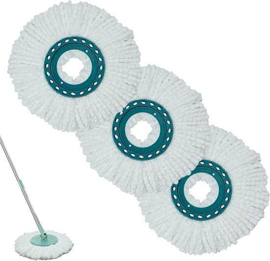 Merkloos 3 Stuks - Doeken geschikt voor Leifheit Clean Twist Disc Mop - Navulling - Vervangingskop - Dweil navulling - Navulling Dweil geschikt