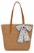 Omgoods - Strandtasche aus geflochtenem Stroh, handgewebt, mit Seidenschal