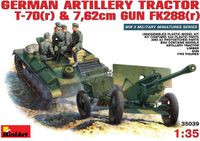 MiniArt Modelbouwpakket Landbouwvoertuigen - 35039 German Artillery Tractor T-70(r) - 7,62cm FK288(r) w/Crew Plastic - 1:35 - Modelbouw