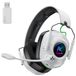 Krysenix Gaming headset draadloos met microfoon voor PS5 PS4 PC Switch | 2,4 GHz (USB & Type-C) & Bluetooth, 60H accu, RGB-licht, surround sound, lage latentie (≤ 20 ms), ruisonderdrukkende