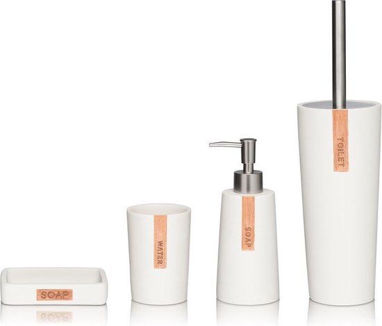 Sealskin Pierra Toiletborstel met houder - Wit - Vrijstaand