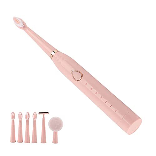Wosune Tandenborstel reinigen, elektrische tandenborstel Verfijnd ontwerp Gemakkelijk mee te nemen voor thuis voor het gezin(roze, Type scheve toren van Pisa)