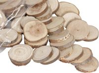 Othmara decorations Boomschijfjes - 50 stuks - 3-5 cm - Houten decoratie