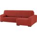 ECOMMERC3 Bielastische bankhoes voor chaise longue-bank, met lange arm rechts, hoes voor chaise longue, kleur ketel, aanpasbaar aan alle modellen, bankovertrek van schuimrubber
