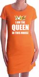 Bellatio Decorations Shoppartners Bv Im the queen in this house met gouden kroon oranje jurk voor dames - Koningsdag / Woningsdag - oranje kleding / jurkjes M