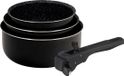 Bergner Click & Cook Koekenpannenset - 3 pannen van geperst aluminium (16, 18, 20 cm) - Zwart