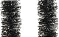 Decoris Kaemingk B.V. Kerstslingers - 6x stuks - zwart - folie - 10 x 270 cm - guirlande - kerstboom decoratie