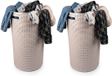 Plasticforte Ronde wasmand Rotan - 2x - beige - kunststof gevlochten - 51 l - 38 x 57 cm