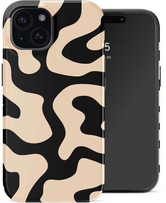 Selencia Hoesje - Geschikt voor Apple iPhone 15 - Backcover geschikt voor MagSafe - Art Wave Black