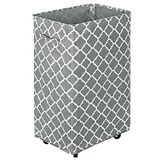 WOWLIVE Grote rollende wasmand wielen 90L inklapbare hoge wasmand handvat opvouwbare vuile kleding wasopslag organizer opvouwbare rechthoekige manden voor wasruimte slaapzaal (grijs 3)