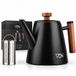 VDN RVS Theepot Dubbelwandig 1 Liter - Zwart