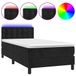vidaXL Boxspringbed met matras en LED-verlichting, zwart, 100x200 cm, fluweel
