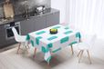 Bonamaison Tafelkleed, Anti-Mold, Sneldrogend, Waterdicht, 100% Polyester Tafellaken, Turkoois, wit, 140 x 140 Cm