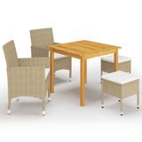 vidaXL 5-delige tuinset, beige