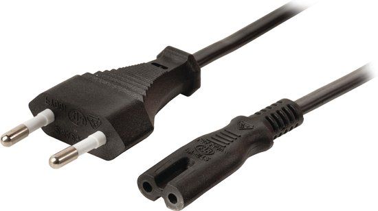 InLine Euro netsnoer C7 stroomkabel 0,3m zwart