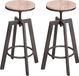 Urban Living "DOCK" – Set van 2 barkrukken, diameter 43cm, in hoogte verstelbaar van 63 tot 73cm