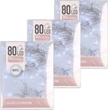 Merkloos Koopman International Kerstverlichting - 4x - 8 meter - helder wit - binnen - 80 lampjes - boomverlichting
