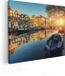 Artaza Canvas Print - Amsterdam Canal at Sunset - 100x80cm - Rectangular