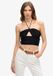 Superdry - Top court en tissu avec découpes - Femme - Noir - Viscose/Modal - Taille UK8/EU36