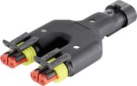 Kalitec SuperSeal 2-polige Y-verdeler 1,5 mm I voertuigconnector 2-weg I waterdicht stofdicht IP69K IY-connector voor auto's en boten I bedrijfsspanning 0 tot 24 VDC