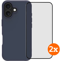 BlueBuilt Protective Back Cover iPhone 17 Blauw + Screenprotector Glas Duo Pack