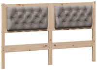 vidaXL Hoofdbord Bruin en taupe Massief grenenhout 150 cm