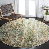 Safavieh Hedendaags tapijt voor woonkamer, eetkamer, slaapkamer, Madison-collectie, laagpolig, groen en turquoise, 91 x 91 cm