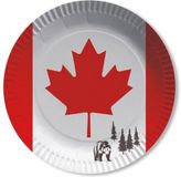 Canada vlag thema wegwerp bordjes - 16x stuks - Dia 23 cm