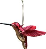 Uniplant Kerstbal kolibrie rood 9,5x3 cm