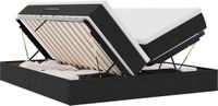 vidaXL Opbergbed met matras Zwart 200 x 200 cm Fluweel