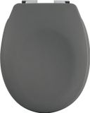 spirella Toiletbril Softclose - Duroplast WC Bril met Antislip Voetjes - Chroomafwerking - Matte Afwerking - Grijs
