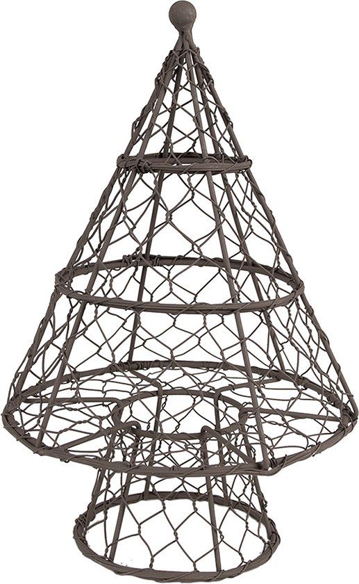 Clayre & Eef Decoratie Kerstboom Ø 21x33 cm Bruin Ijzer