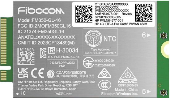 HP 4G LTE-A Pro Cat16 WWAN interfacekaart