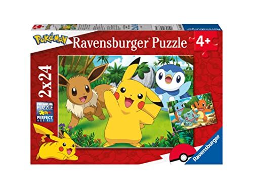 Ravensburger Kinderpuzzle 05668 - Pikachu und seine Freunde - 2x24 Teile Pokémon Puzzle voor Kinderen vanaf 4 Jaar