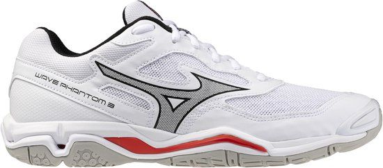 Mizuno Wave Phantom Indoor Schoenen Unisex Handbal Wit/Zwart/Fiery Red Maat 44.5