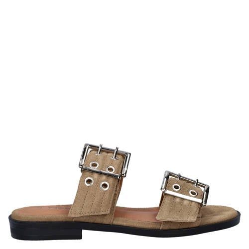 Nelson suède slippers beige