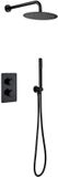 BES LED Inbouw Thermostatische Regendoucheset - Leoni - Regendouchekop 25 cm - Mat Zwart