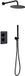 BES LED Inbouw Thermostatische Regendoucheset - Leoni - Regendouchekop 25 cm - Mat Zwart