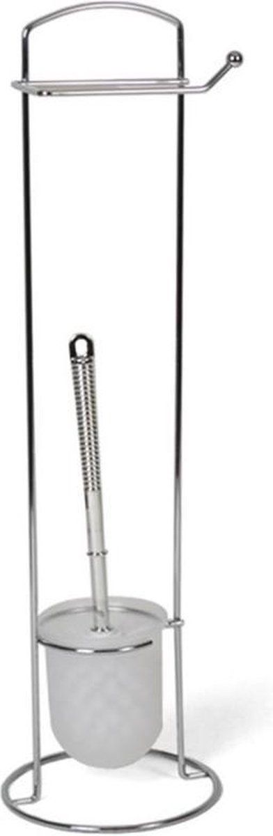 Gerimport Toiletrolhouder- En Borstel 16 X 60 Cm Rvs Zilver