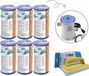 Bestway - Filtres Type IV adaptés à la pompe de filtration 58391 - 6 pièces & brosse de nettoyage WAYS